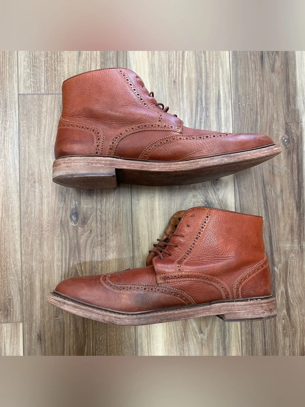 Florsheim Leather Brogue Wingtip Boots 19008-221 Brown, Men’s 13